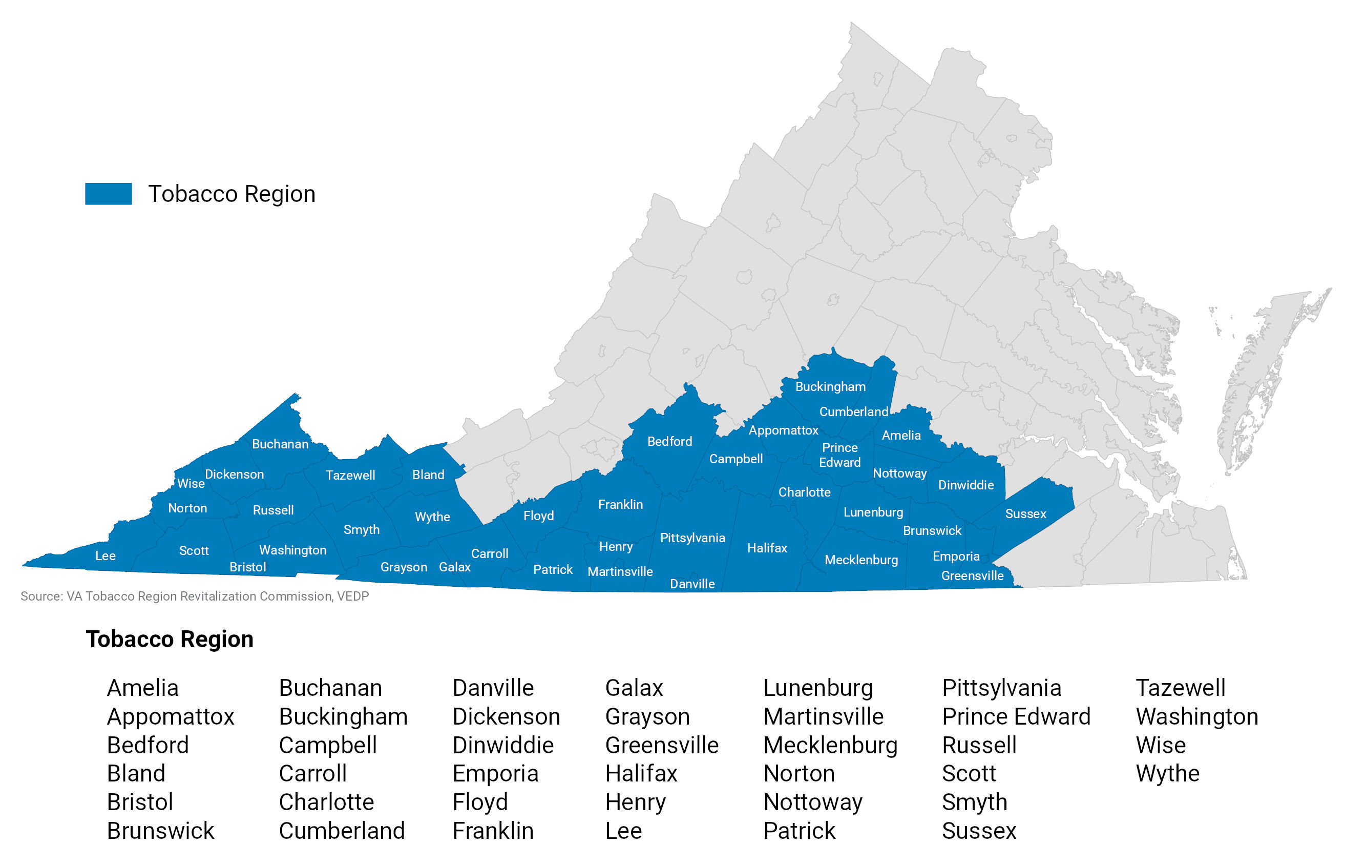Tobacco Region Map