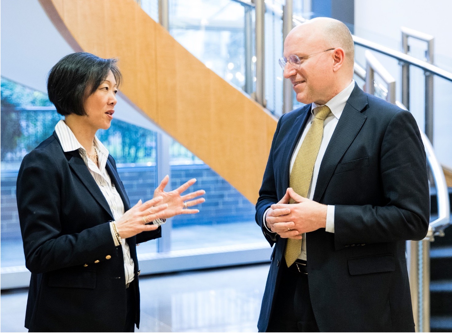 Amy Liu speaking with Stephen Moret