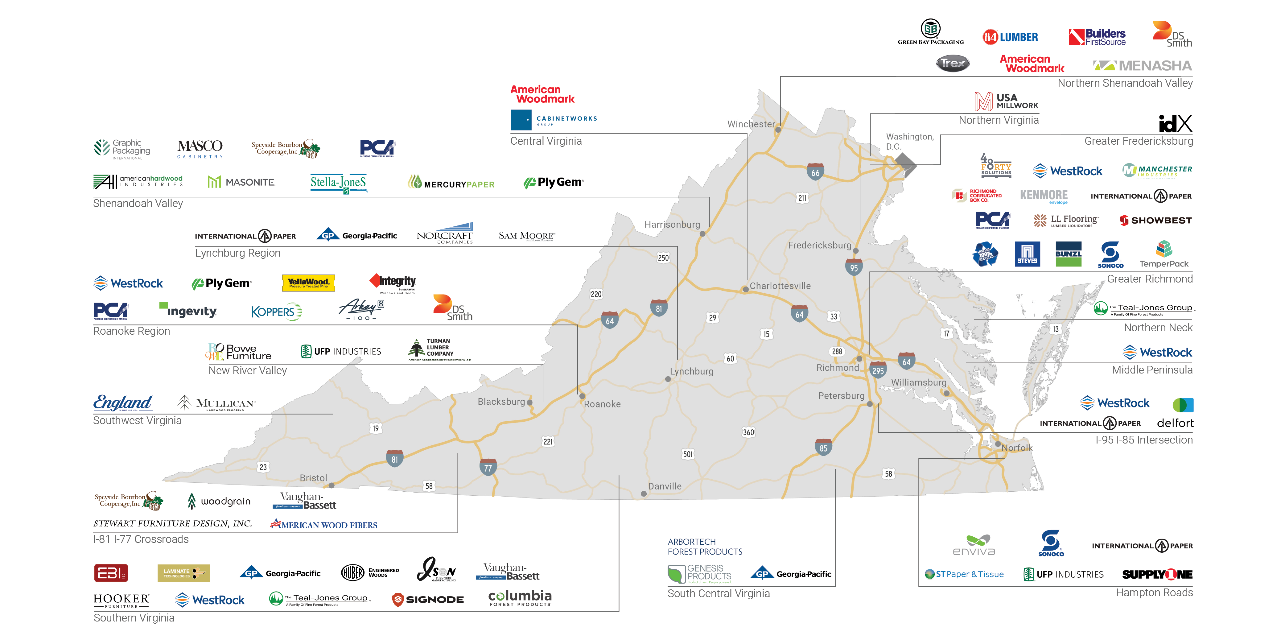 Wood Products Logo Map 2023 wide 