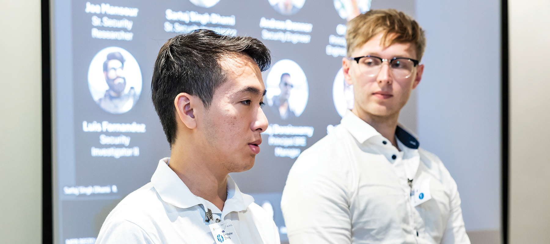Two employees of Microsoft present on project-based learning