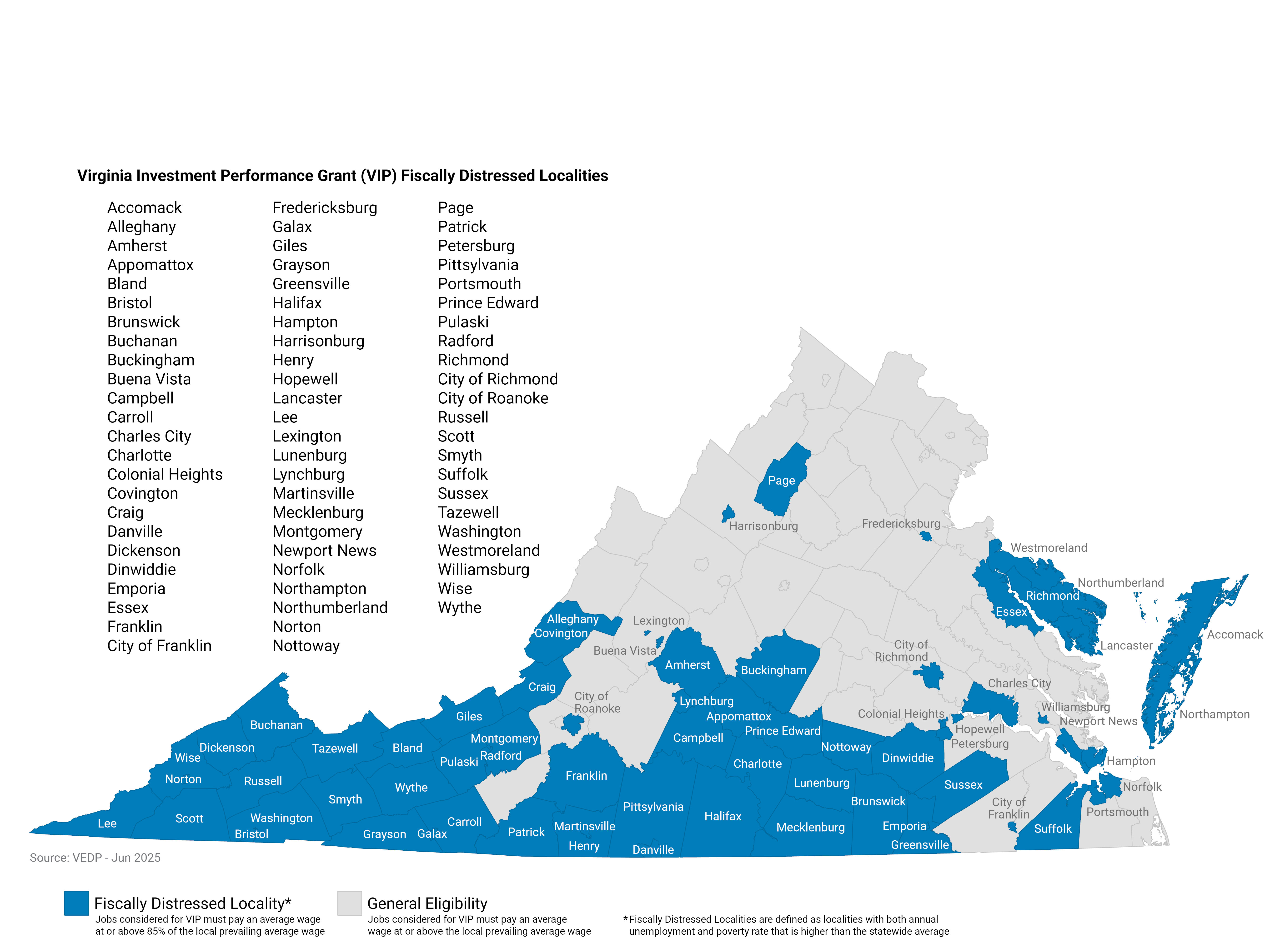 VIP Grant Map of Virginia