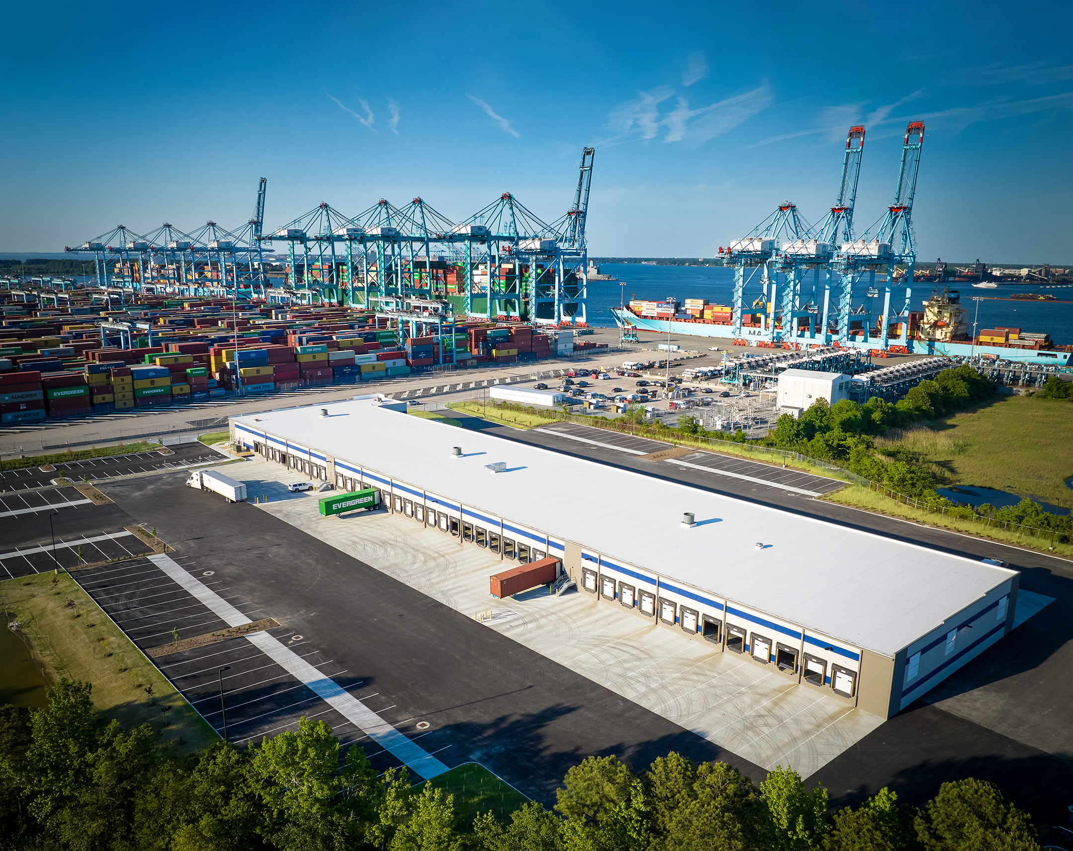 Aerial view of the Virginia International Gateway Warehouse