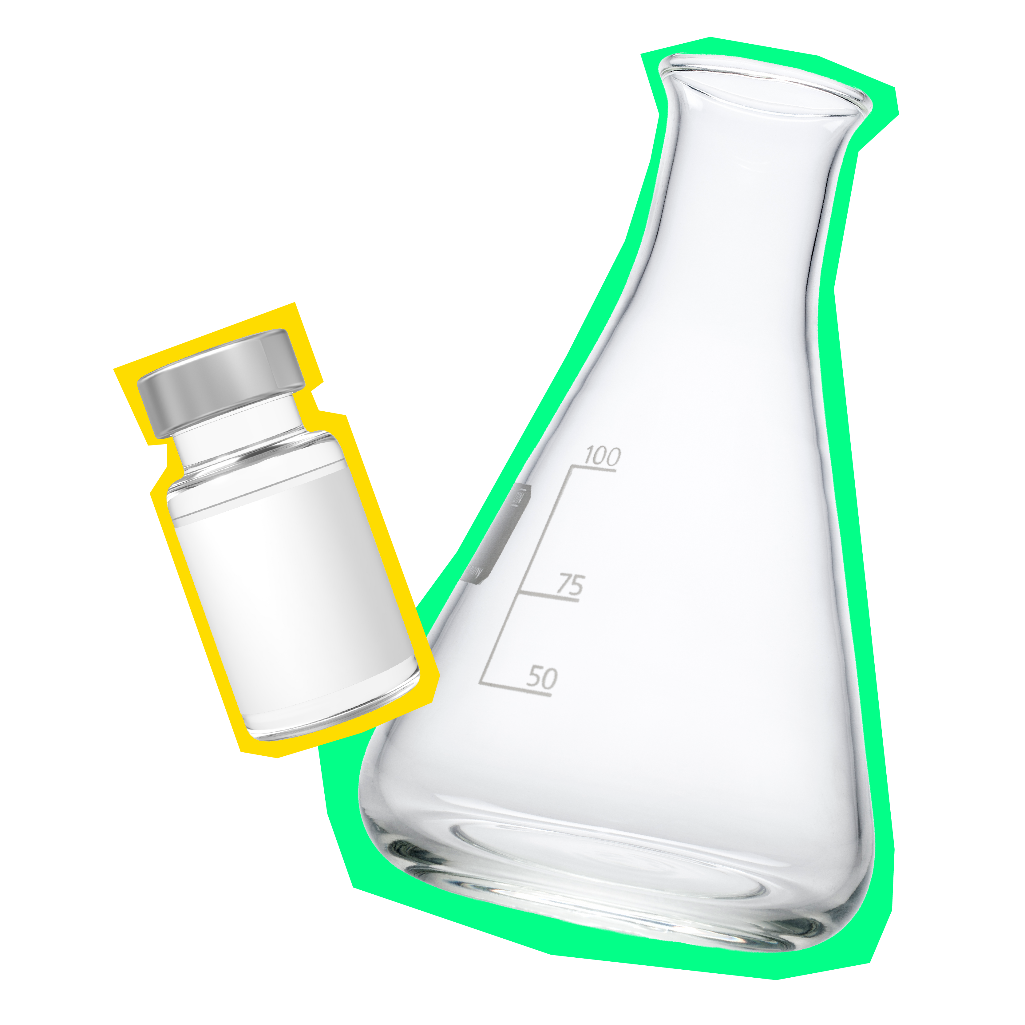 A beaker and a vile. 