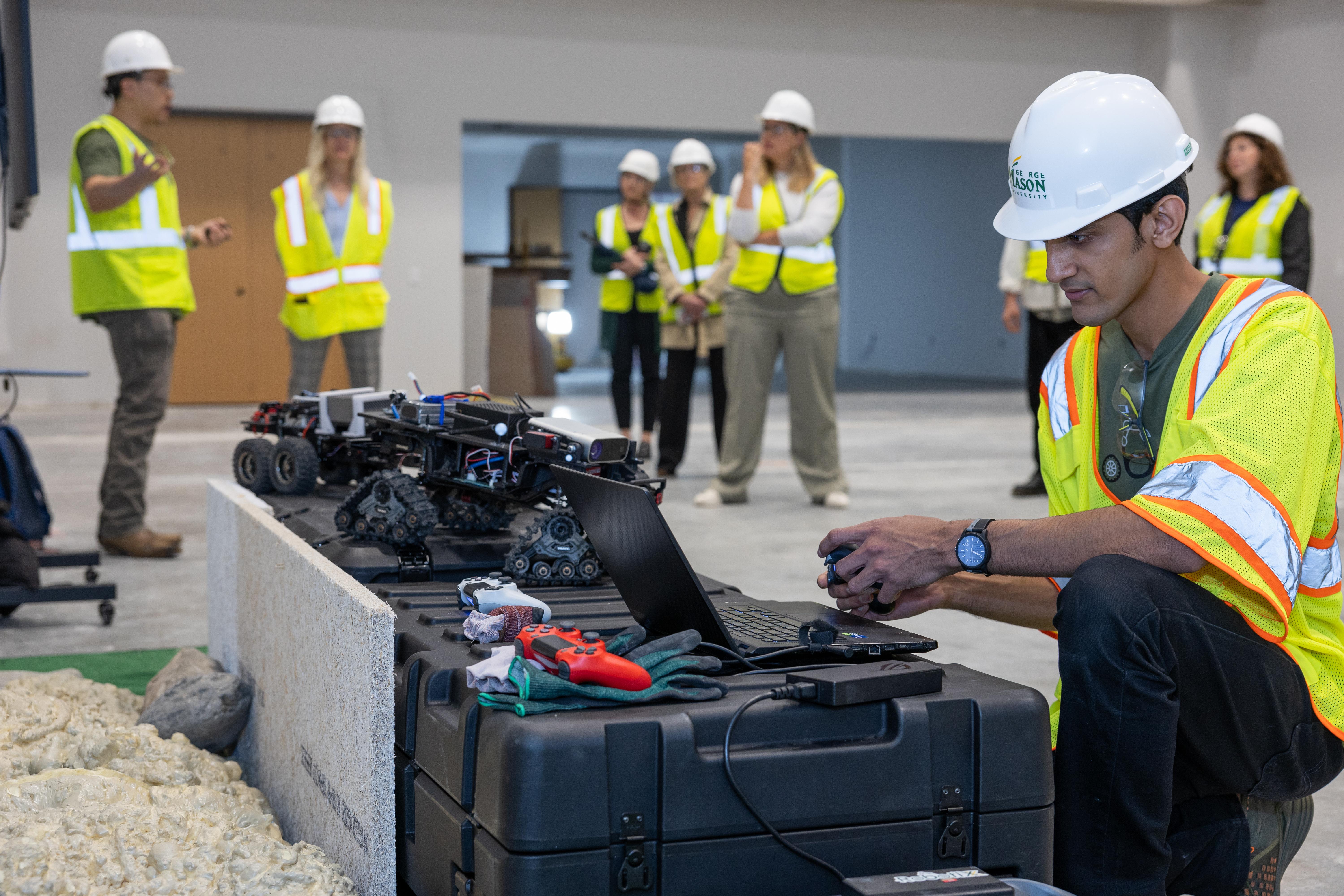 Fuse employees wearing hard hats