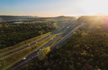 Aerial shot of a highway