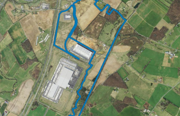 Aerial shot of Shenandoah Valley Industrial Park South Campus