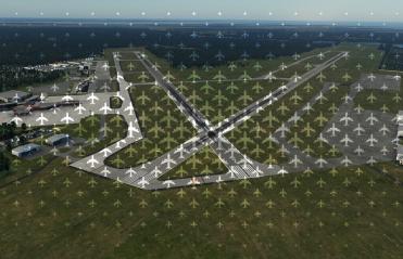 Aerial photo of an airport