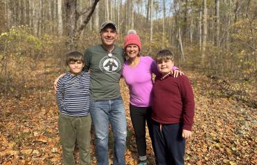 VEDP CEO and President, Jason El Koubi stands with his family while on a hike in Virginia's Shenandoah Valley