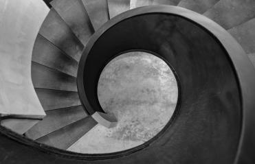Abstract aerial image of staircase