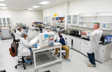 Brightpoint Community College students in a lab
