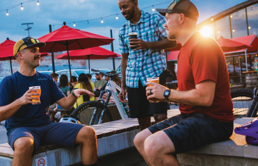 Three guys at a brewery