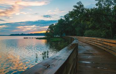 Hopewell Riverwalk with sunset. 