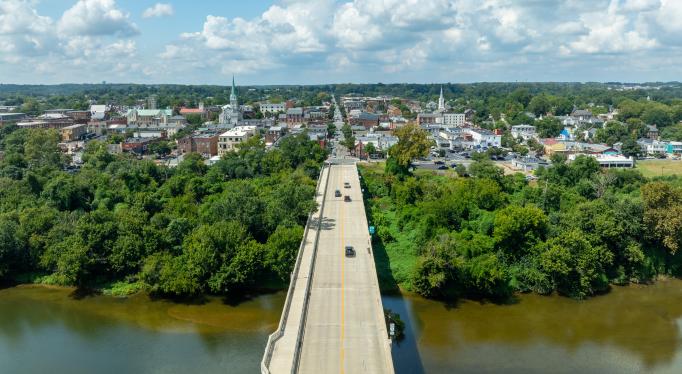 Aerial photo of Fredericksburg