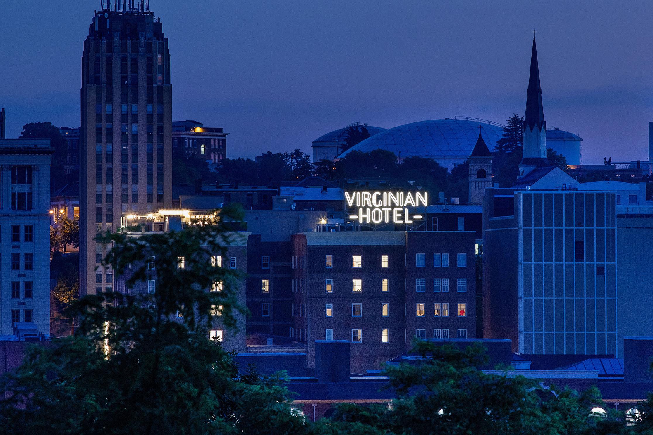 Lynchburg skyline at night