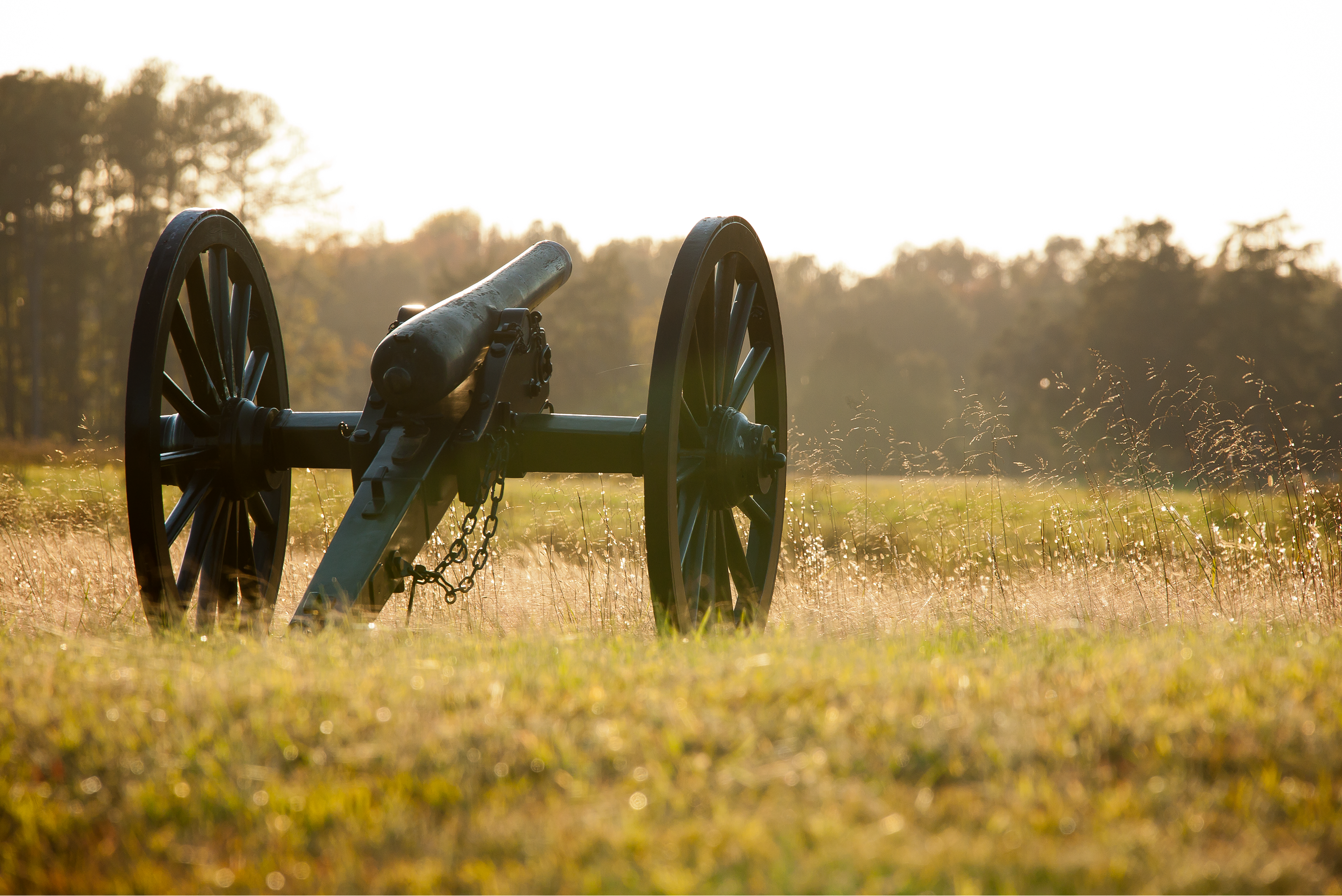 Civil War-era cannon in a field