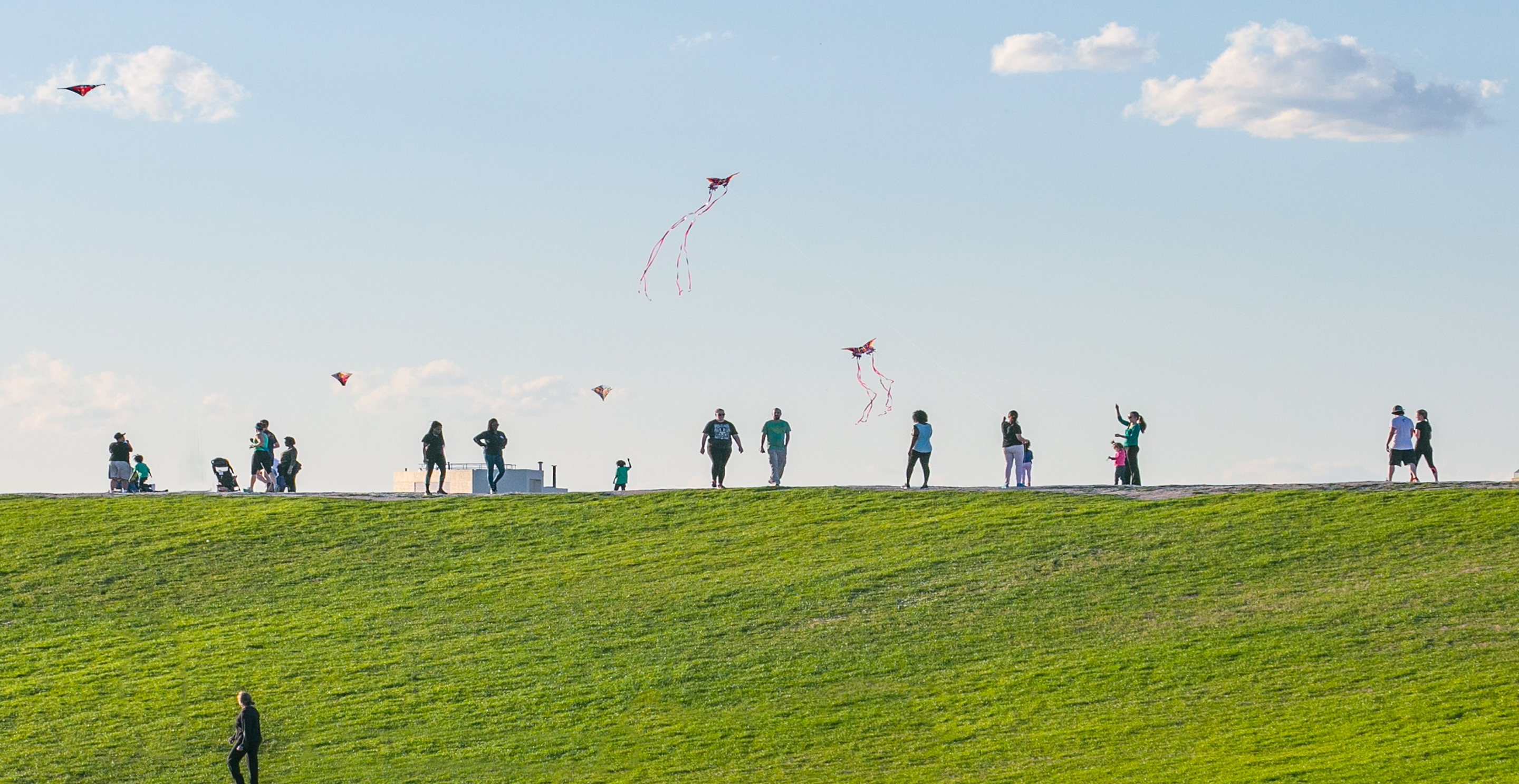 People enjoying Mount Trashmore Park, Virginia Beach