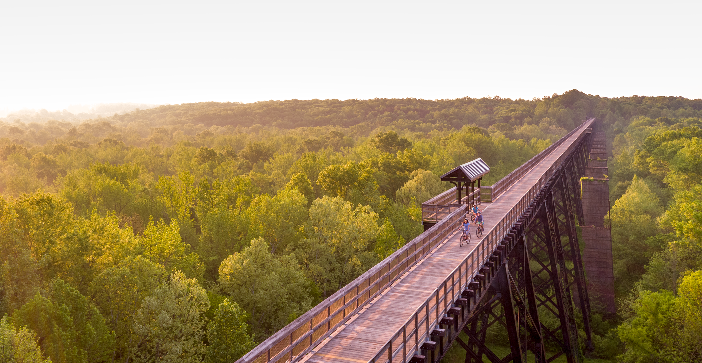Bikers in High Bridge Trail State Park