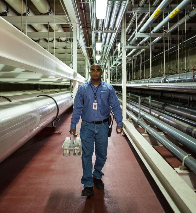 Micron male worker