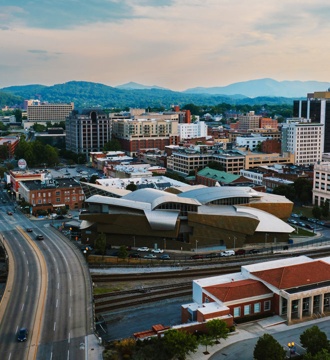 Aerial view of Roanoke, Virginia