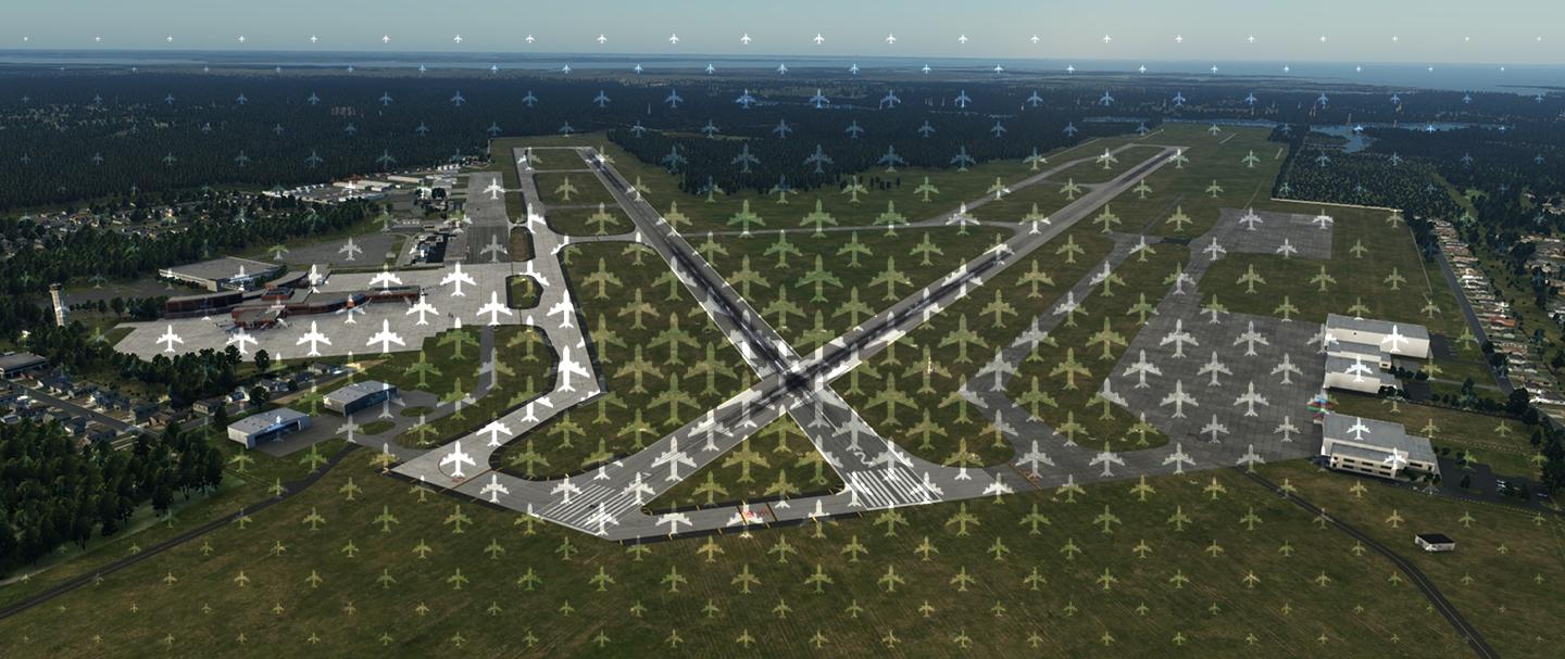 Aerial photo of an airport