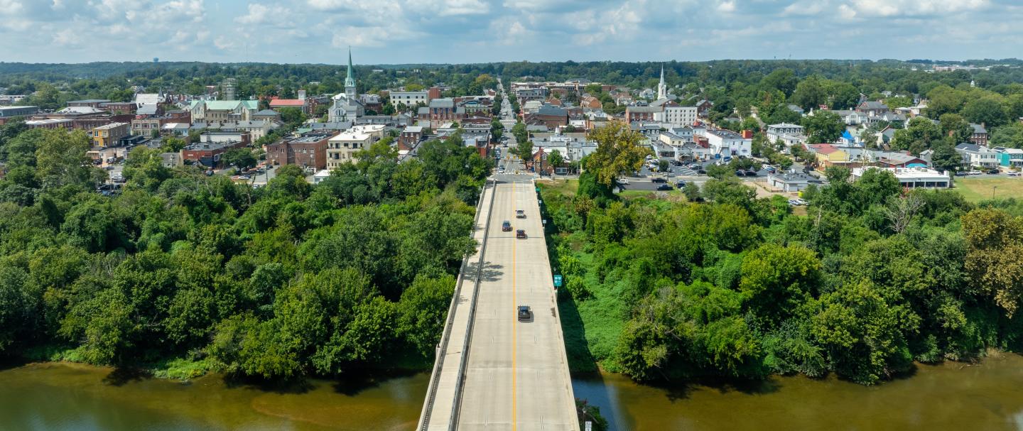 Aerial photo of Fredericksburg