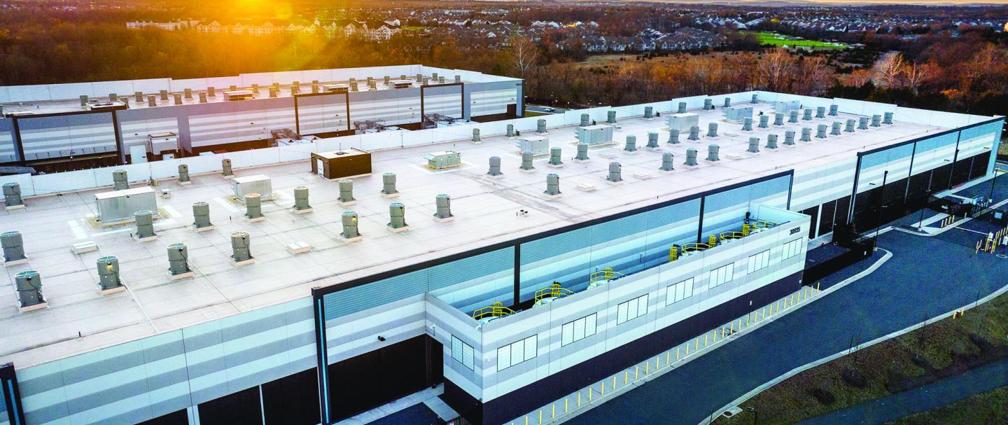 Aerial shot of an AWS data center