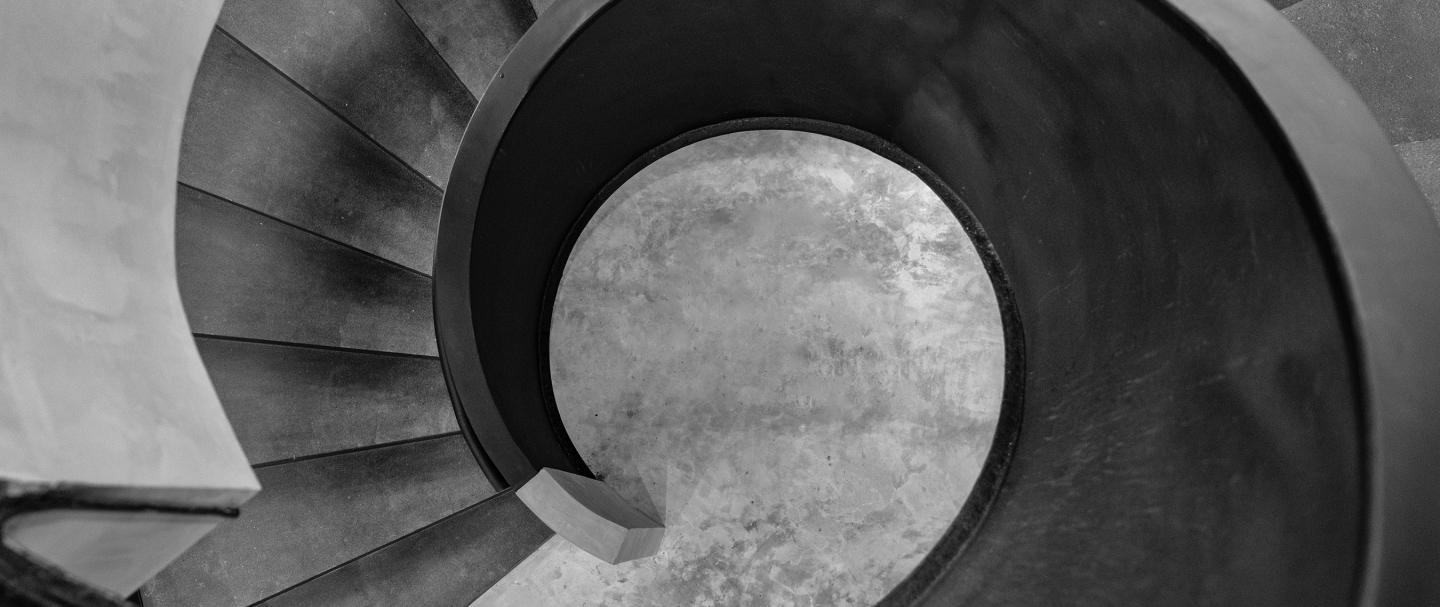 Abstract aerial image of staircase
