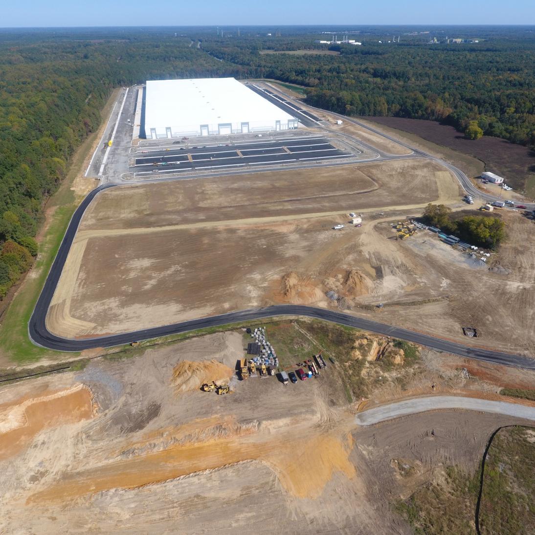 Aerial shot of a graded site