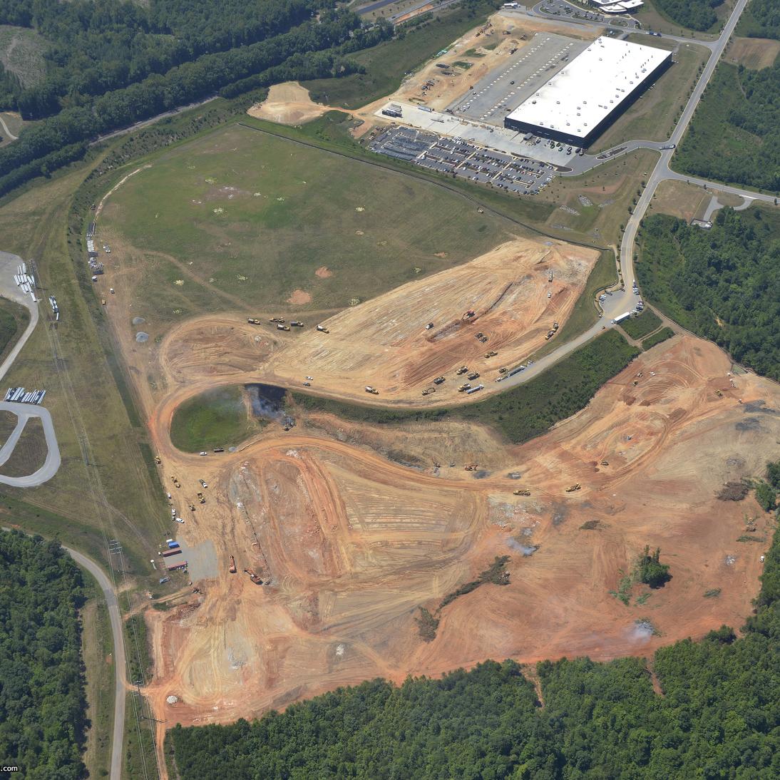 Aerial shot of Commonwealth Crossing land 