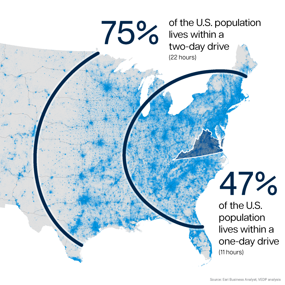 Population map with statistics