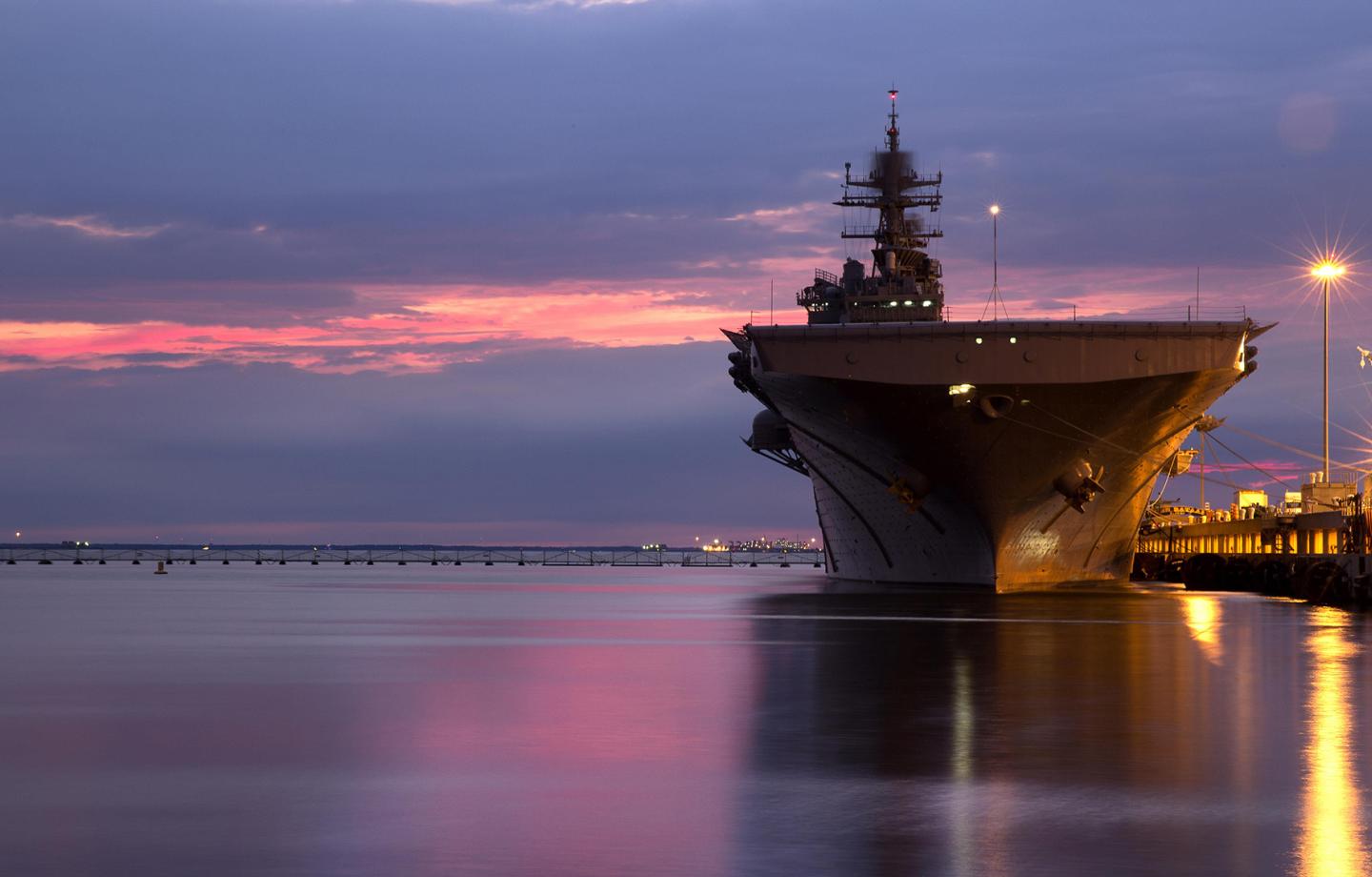 USS Bataan stationed in Norfolk Naval Shipyard