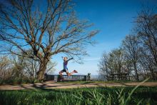 Marathon runner participates in the Foot Levelers Blue Ridge Marathon in Roanoke.