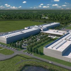 A rendering of a Meta data center