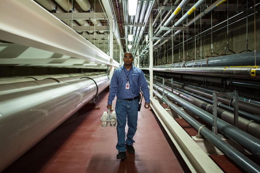 Micron male worker