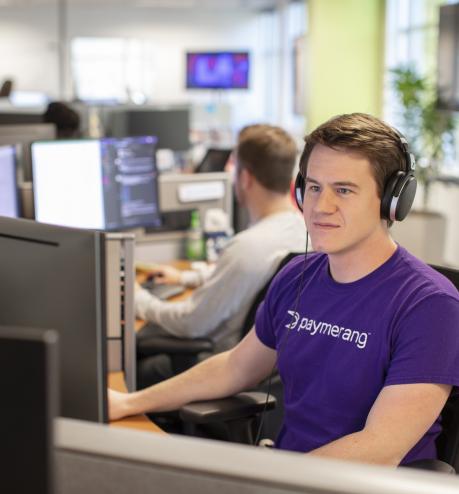 A man working on a computer