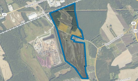 Aerial shot of beale farm properties 