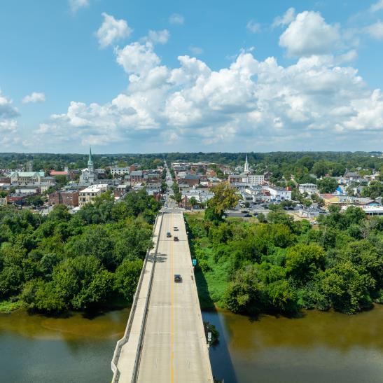 Aerial photo of Fredericksburg