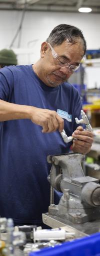 A man working on a machine