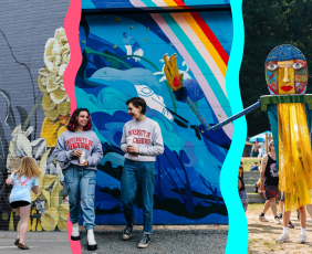 A collection of photographs show murals in Gloucester County and Lynchburg and festivities from FloydFest.