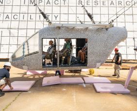 A photo of an Air Taxi Drop Test at NASA Research Center