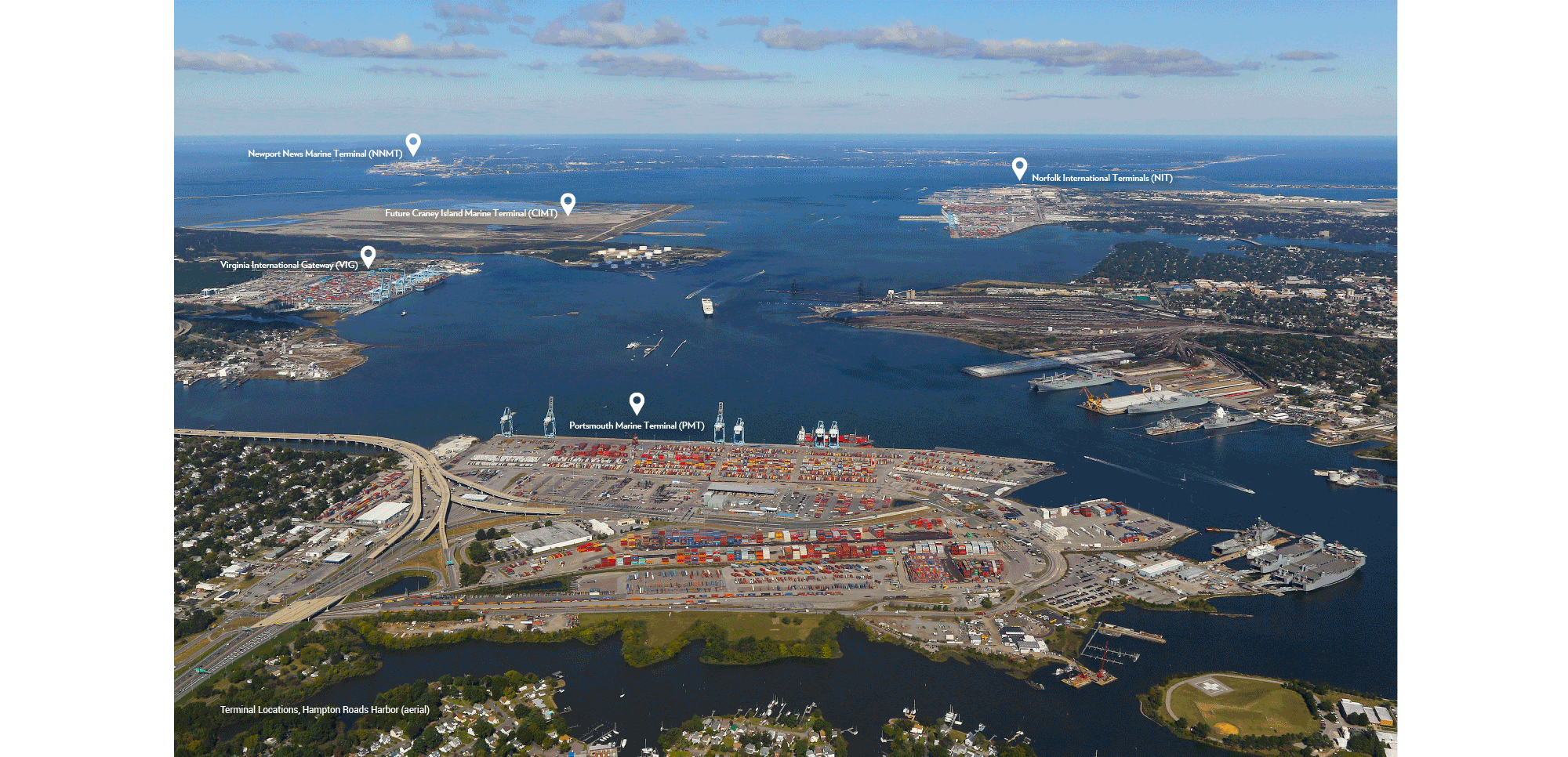 Terminal Locations, Hampton Roads Harbor (aerial)