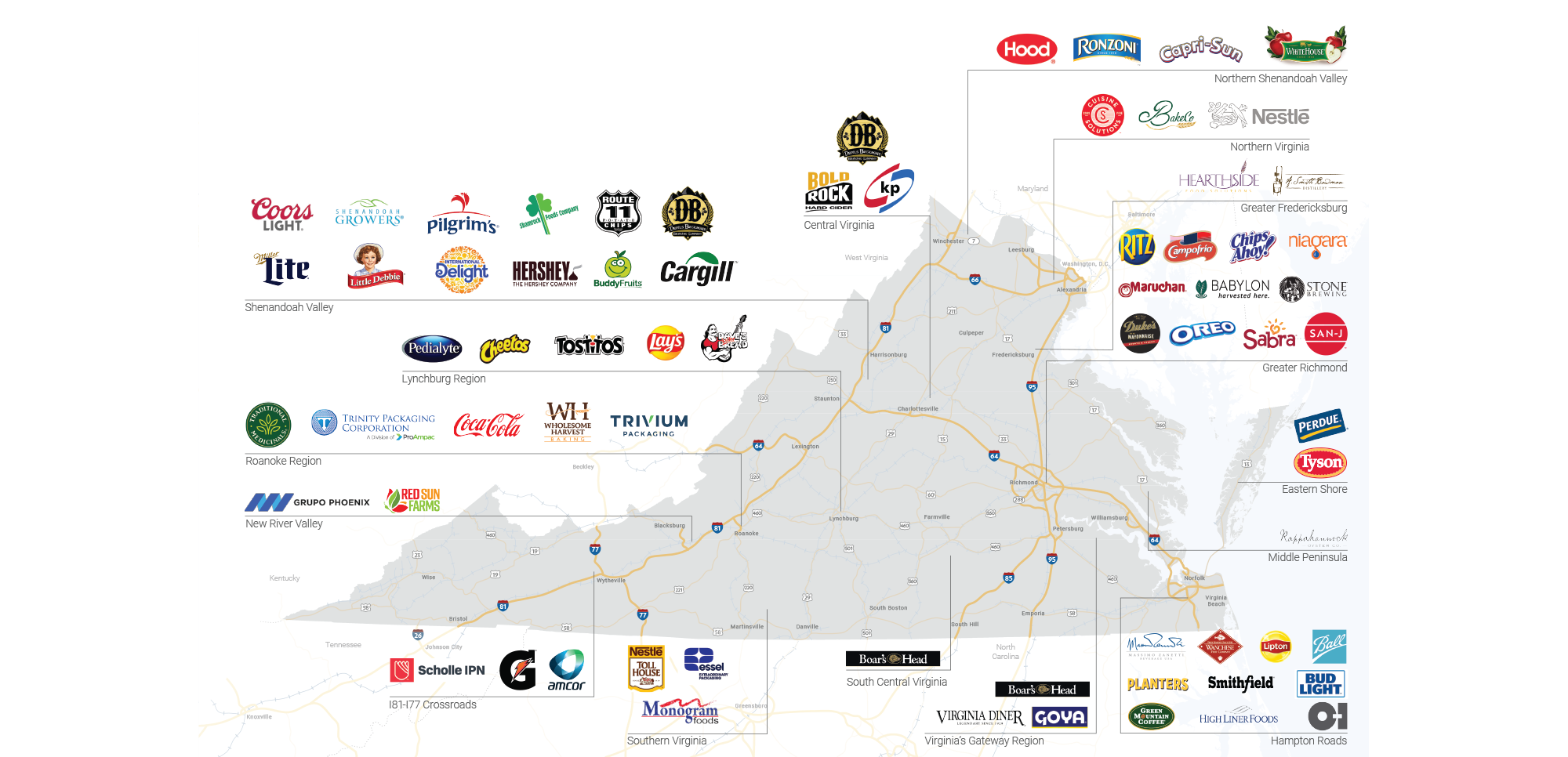 Food and Bev Logo Map